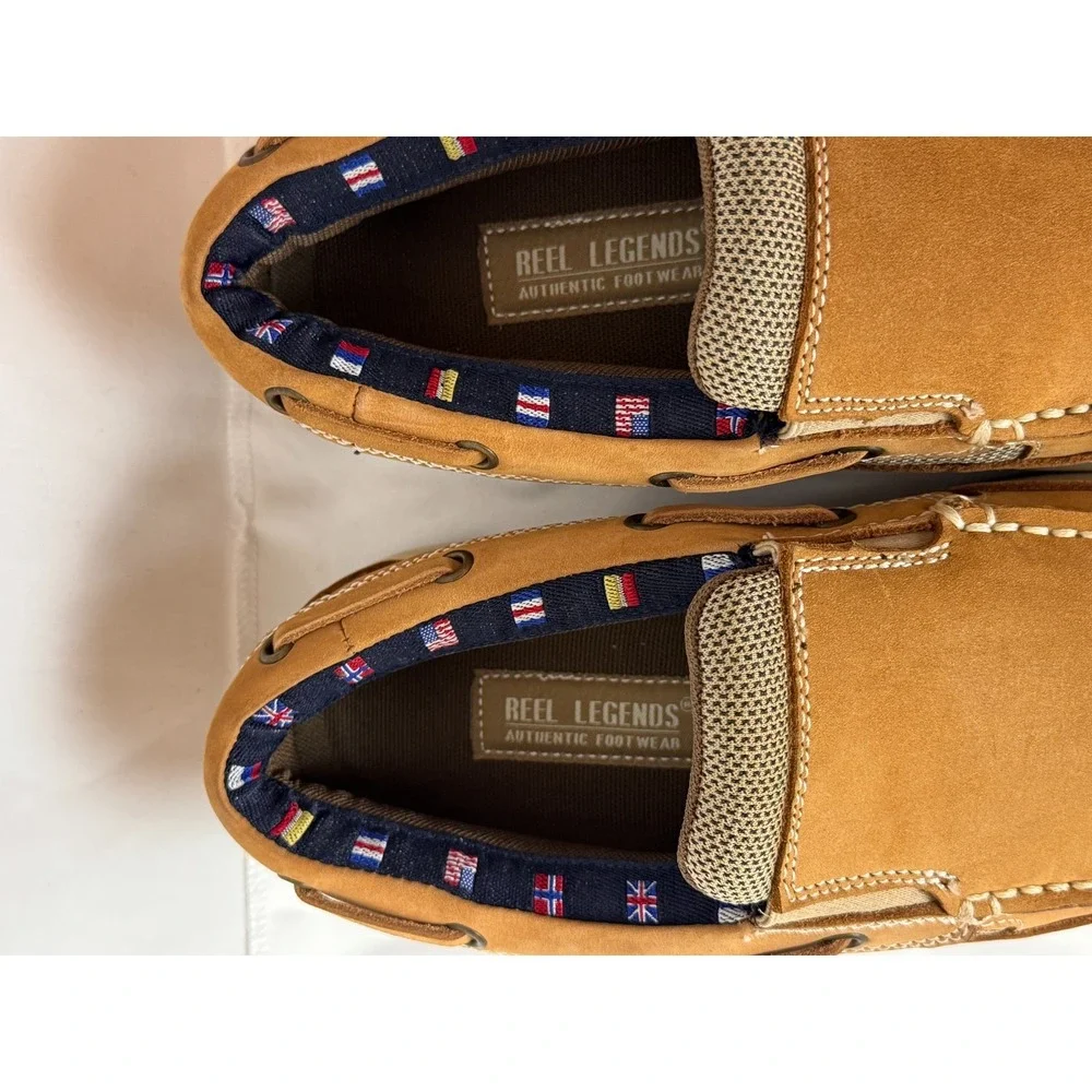 Reel Legends Mens Outrigger Casual Slip on Top-Sider Boat Shoes Tan‎ Loafer 7.5M